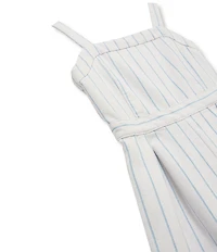 Habitual Big Girls Sleeveless Strappy Striped Romper