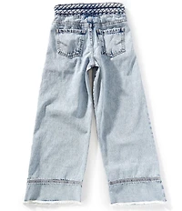 Habitual Big Girls Braided-Waist Wide-Leg Denim Jeans