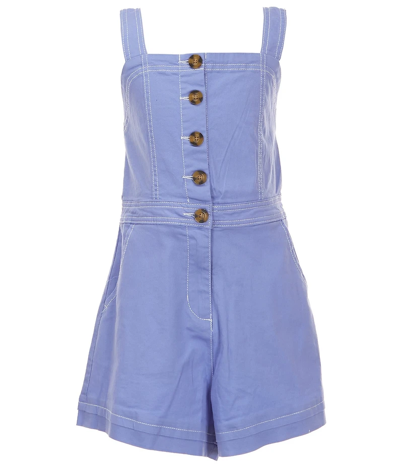Habitual Big Girls Sleeveless Button Front Romper