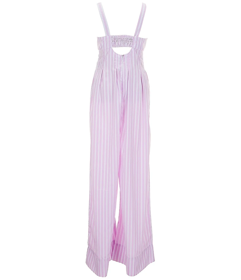 Habitual Big Girls Sleeveless Pintucked Waist Wide Leg Jumpsuit