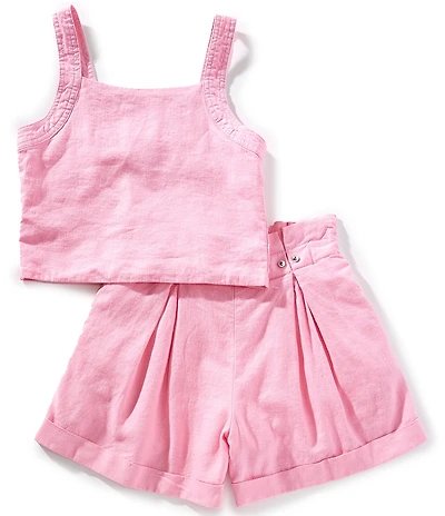 Habitual Big Girls Two-Piece Tank With Pleated Short Set