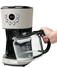 Haden 12-Cup Programmable Drip Coffee Maker with Strength Control and Timer - Putty Chrome