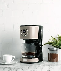 Haden 12-Cup Programmable Drip Coffee Maker with Strength Control and Timer - Putty Chrome