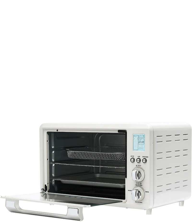 Haden 25 Liter 6-Slice Toaster Oven with Easy Reach Roll-Top Door, Air Fry, Bake, Broil, Toast Functions
