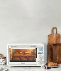 Haden 25 Liter 6-Slice Toaster Oven with Easy Reach Roll-Top Door, Air Fry, Bake, Broil, Toast Functions