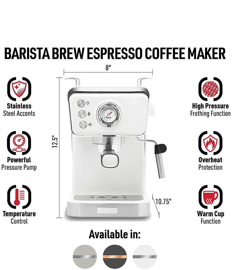 Haden Barista Brew Espresso, Coffee and Cappucino Machine