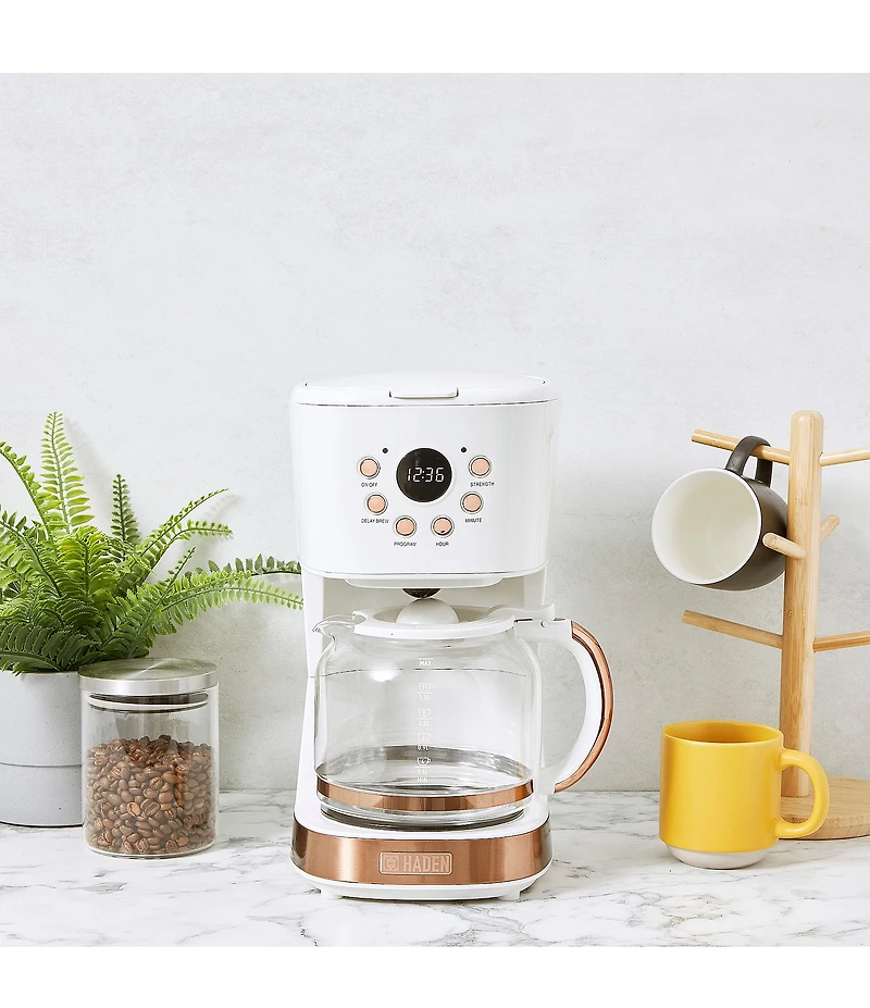 Haden Brighton Drip Coffee Maker 12 Cup Countertop Coffee Machine for Home with Glass Coffee Carafe -Vintage Retro Kitchen