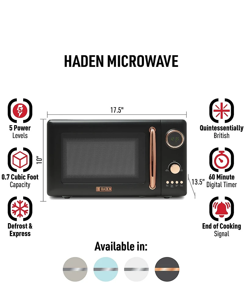 Haden Countertop Compact Retro Microwave Oven