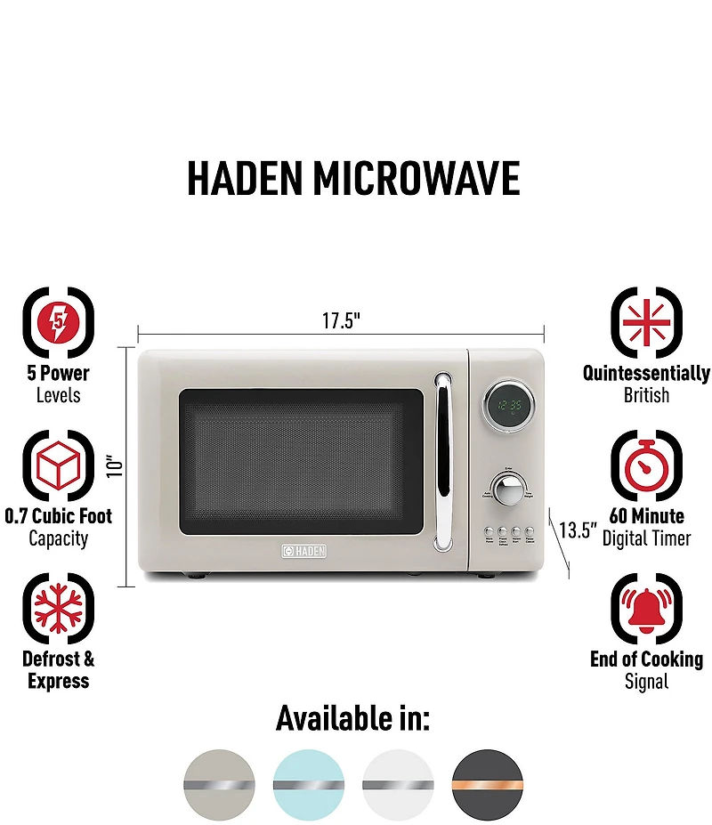 Haden Countertop Compact Retro Microwave Oven
