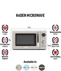 Haden Countertop Compact Retro Microwave Oven