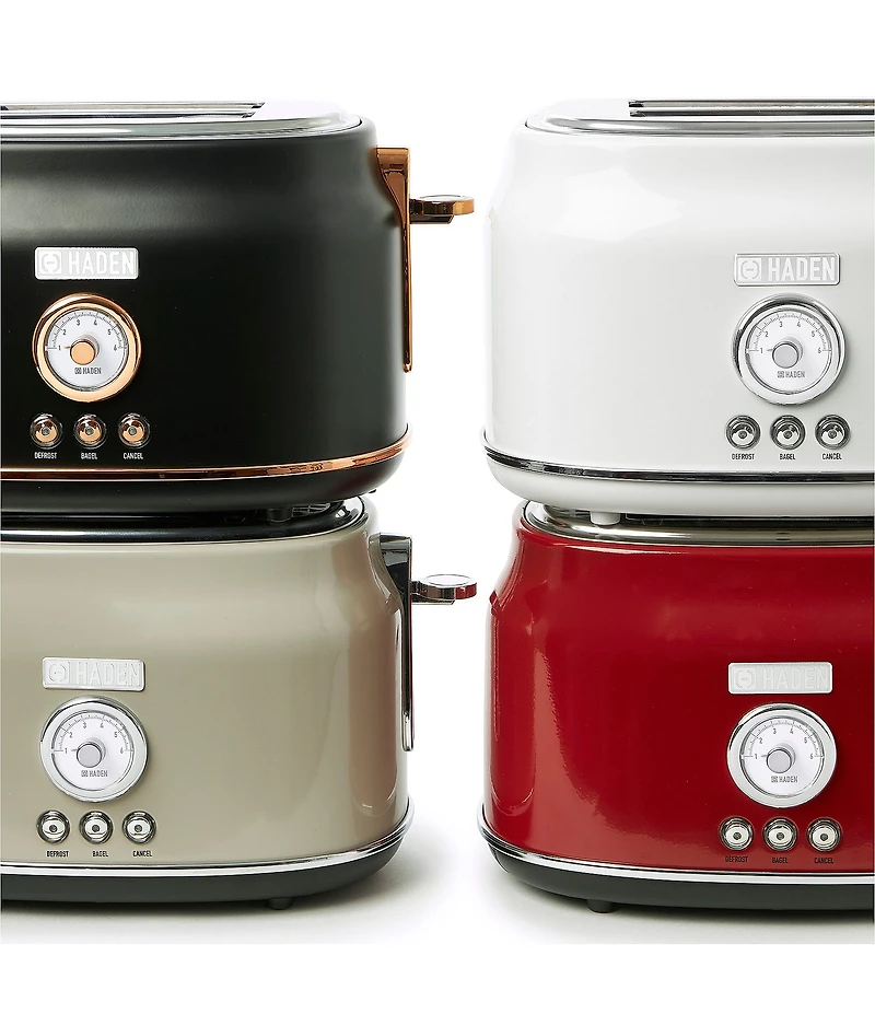 Haden Dorset 2 Slice Toaster Stainless Steel Wide Slot with Removable Crumb Tray and Control Settings