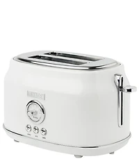 Haden Dorset 2 Slice Toaster Stainless Steel Wide Slot with Removable Crumb Tray and Control Settings Ivory and Chrome