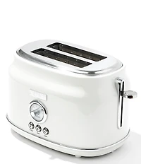 Haden Dorset 2 Slice Toaster Stainless Steel Wide Slot with Removable Crumb Tray and Control Settings Ivory and Chrome