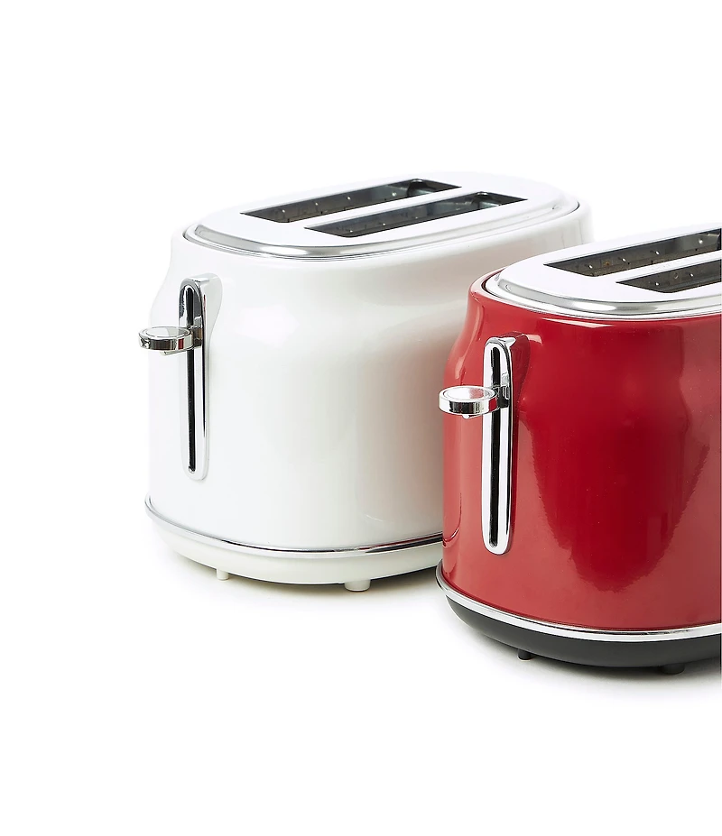 Haden Dorset 2 Slice Toaster Stainless Steel Wide Slot with Removable Crumb Tray and Control Settings Ivory and Chrome