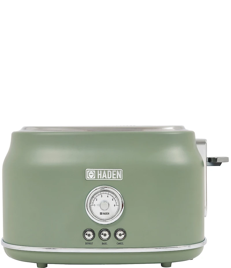 Haden Dorset 2 Slice Toaster Stainless Steel Wide Slot with Removable Crumb Tray and Control Settings Ivory and Chrome
