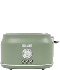Haden Dorset 2 Slice Toaster Stainless Steel Wide Slot with Removable Crumb Tray and Control Settings Ivory and Chrome