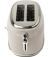 Haden Dorset 2 Slice Toaster Stainless Steel Wide Slot with Removable Crumb Tray and Control Settings Ivory and Chrome