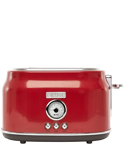 Haden Dorset 2 Slice Toaster Stainless Steel Wide Slot with Removable Crumb Tray and Control Settings Ivory and Chrome