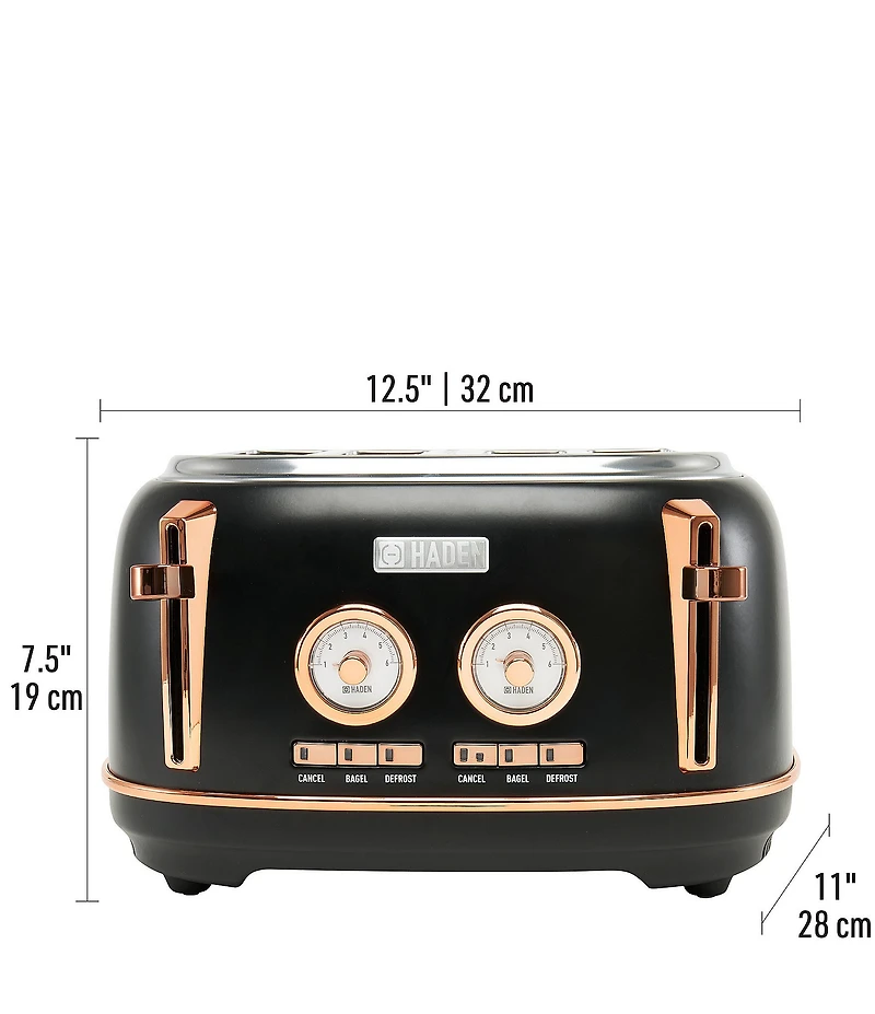 Haden Dorset 4 Slice Stainless Steel Wide Slot Control Settings Toaster