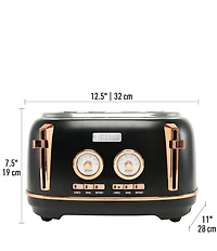 Haden Dorset 4 Slice Stainless Steel Wide Slot Control Settings Toaster