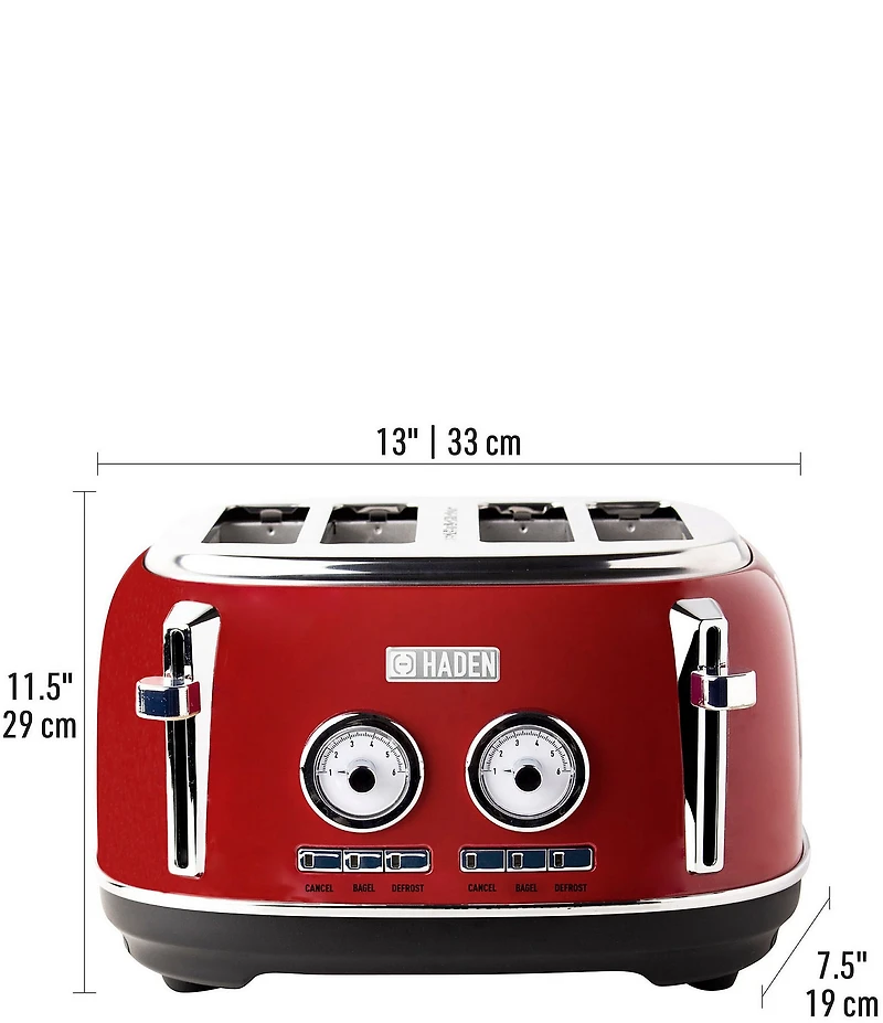 Haden Dorset 4-Slice Toaster Wide Slot with Removable Crumb Tray