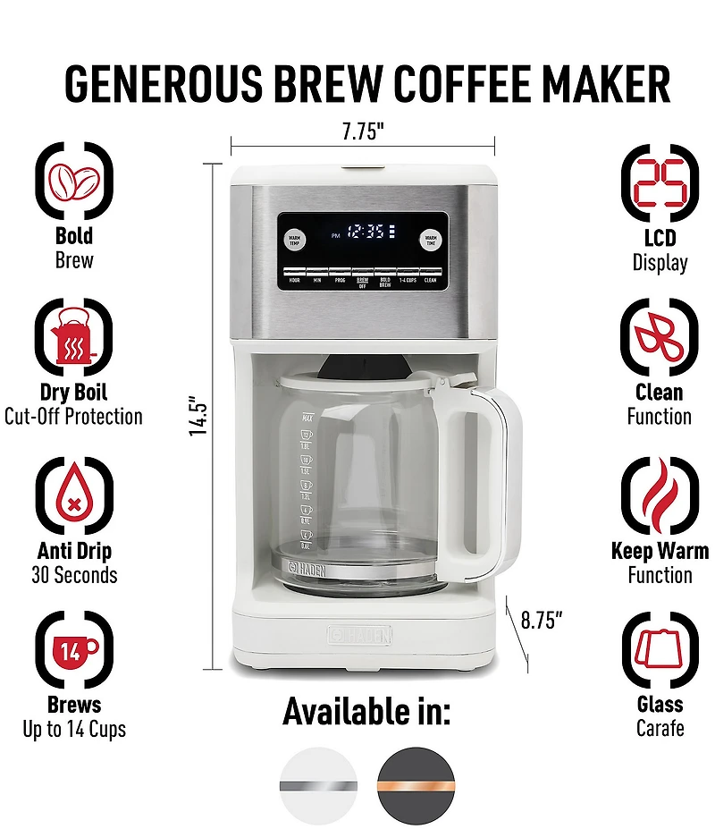 Haden Generous Brew 14-Cup Digital Drip Coffee Maker