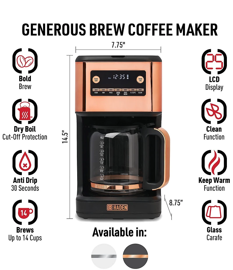Haden Generous Brew 14-Cup Digital Drip Coffee Maker