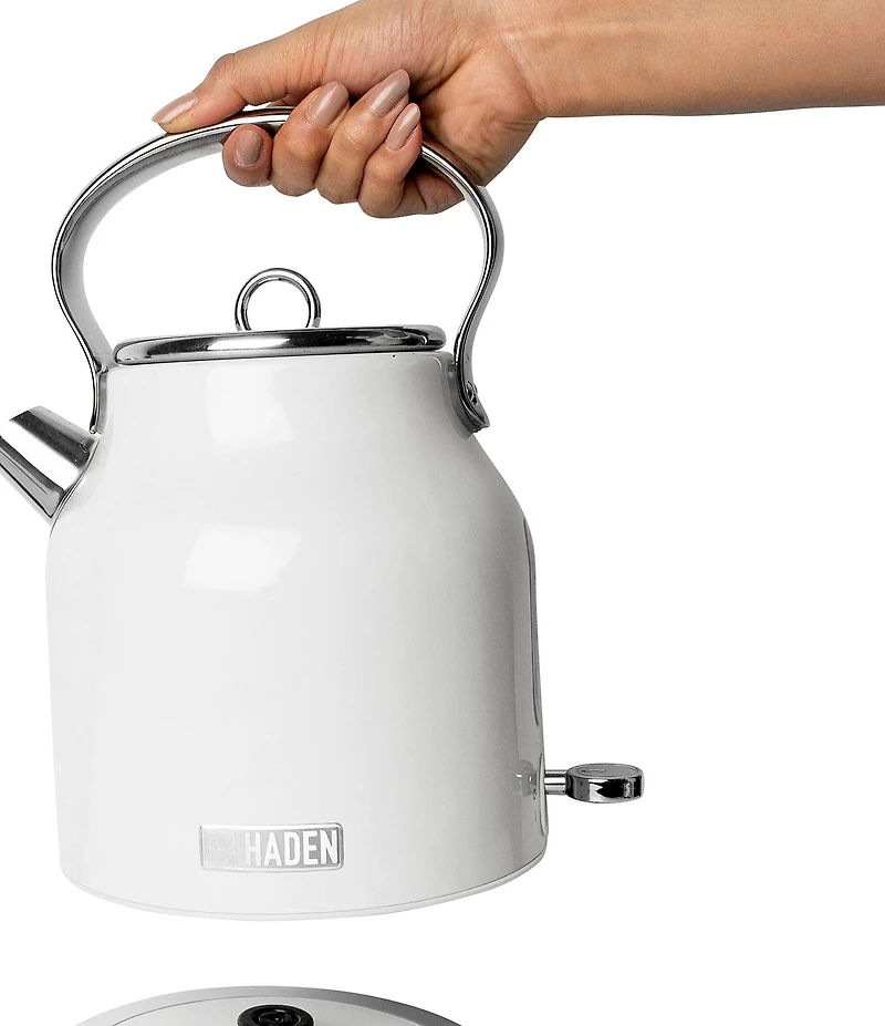Haden Heritage 1.7 Liter (7 Cup) Cordless Stainless Steel Electric Kettle with Auto Shut-Off and Boil-Dry Protection