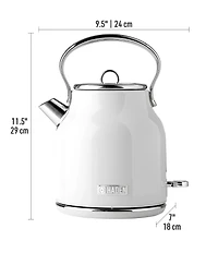 Haden Heritage 1.7 Liter (7 Cup) Cordless Stainless Steel Electric Kettle with Auto Shut-Off and Boil-Dry Protection