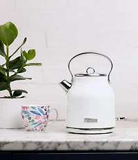 Haden Heritage 1.7 Liter (7 Cup) Cordless Stainless Steel Electric Kettle with Auto Shut-Off and Boil-Dry Protection