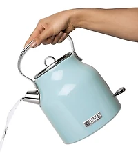 Haden Heritage 1.7 Liter (7 Cup) Cordless Stainless Steel Electric Kettle with Auto Shut-Off and Boil-Dry Protection