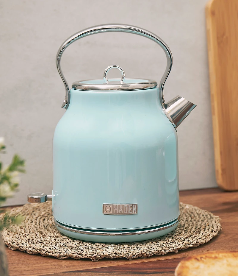 Haden Heritage 1.7 Liter (7 Cup) Cordless Stainless Steel Electric Kettle with Auto Shut-Off and Boil-Dry Protection