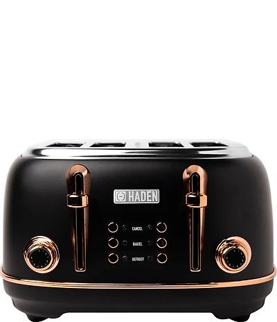 Haden Heritage 4 Slice Stainless Steel Wide Slot with Removable Crumb Tray and Control Settings Toaster