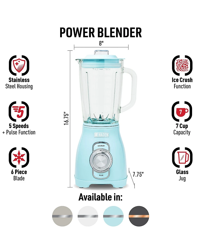 Haden Power Blender with 1.75 Liter Glass Jug