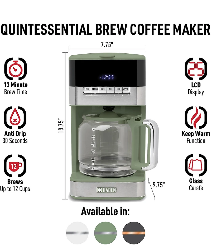 Haden Quintessential Brew 12-Cup Digital Drip Coffee Maker