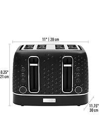 Haden Starbeck 4 Slice Toaster Wide Slot with Removable Crumb Tray, Variable Browning Control, and Settings