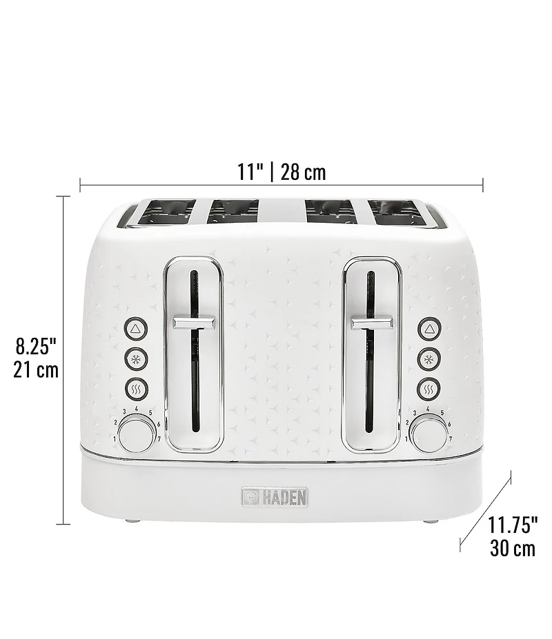 Haden Starbeck 4 Slice Toaster Wide Slot with Removable Crumb Tray, Variable Browning Control, and Settings