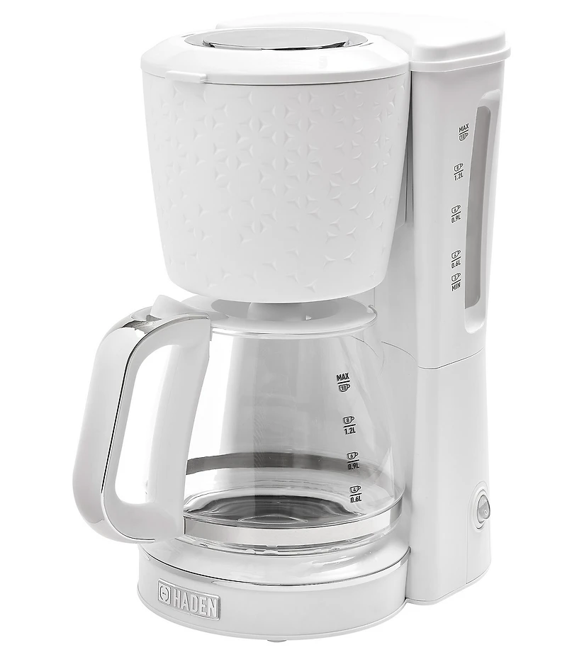 Haden Starbeck Coffee Drip Coffee Maker 1.5 Liter 10 Cup Coffee Machine, Textured PP/ABS Body with Glass Coffee Carafe