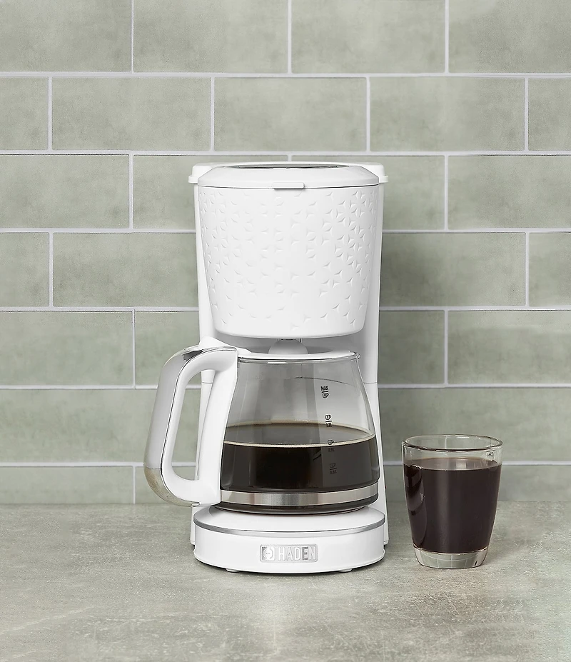 Haden Starbeck Coffee Drip Coffee Maker 1.5 Liter 10 Cup Coffee Machine, Textured PP/ABS Body with Glass Coffee Carafe