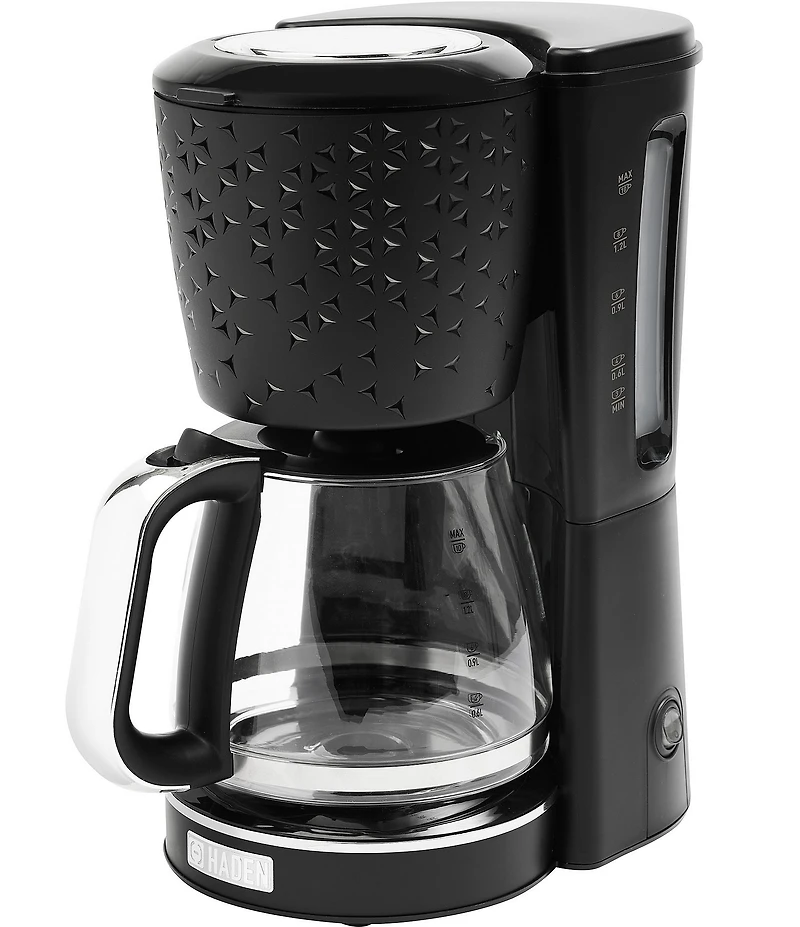 Haden Starbeck Coffee Drip Coffee Maker 1.5 Liter 10 Cup Coffee Machine, Textured PP/ABS Body with Glass Coffee Carafe