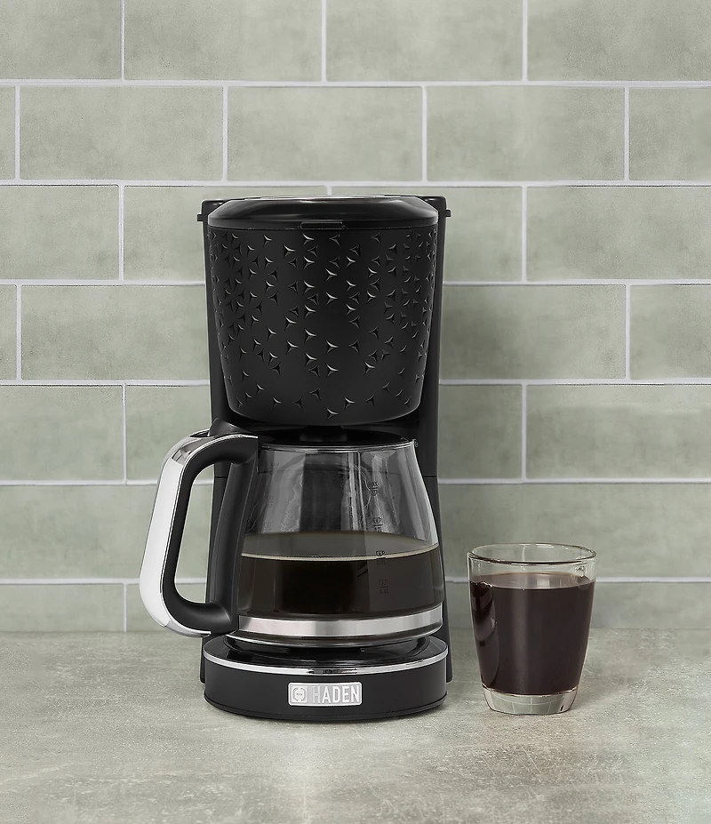 Haden Starbeck Coffee Drip Coffee Maker 1.5 Liter 10 Cup Coffee Machine, Textured PP/ABS Body with Glass Coffee Carafe