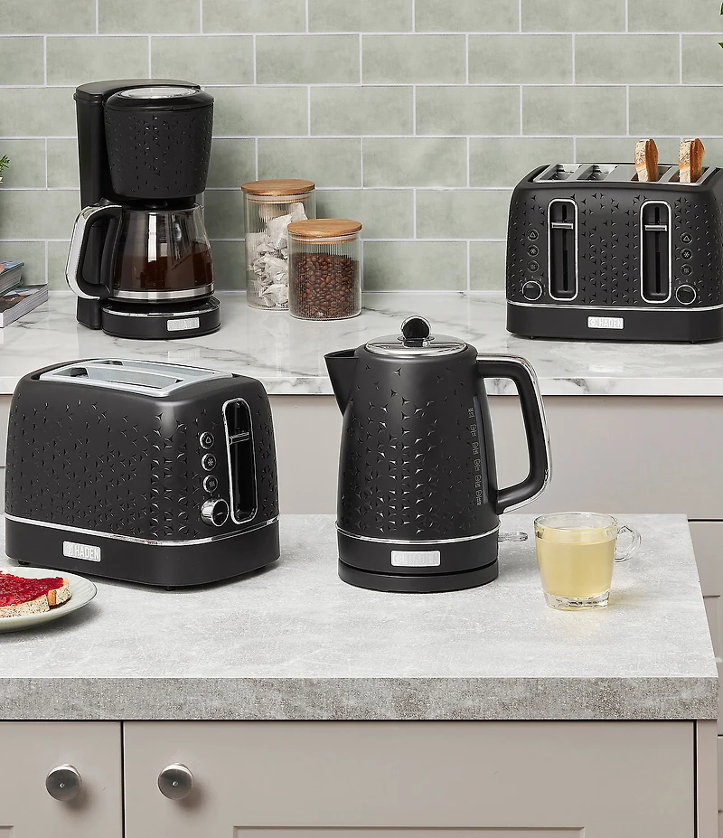 Haden Starbeck Coffee Drip Coffee Maker 1.5 Liter 10 Cup Coffee Machine, Textured PP/ABS Body with Glass Coffee Carafe