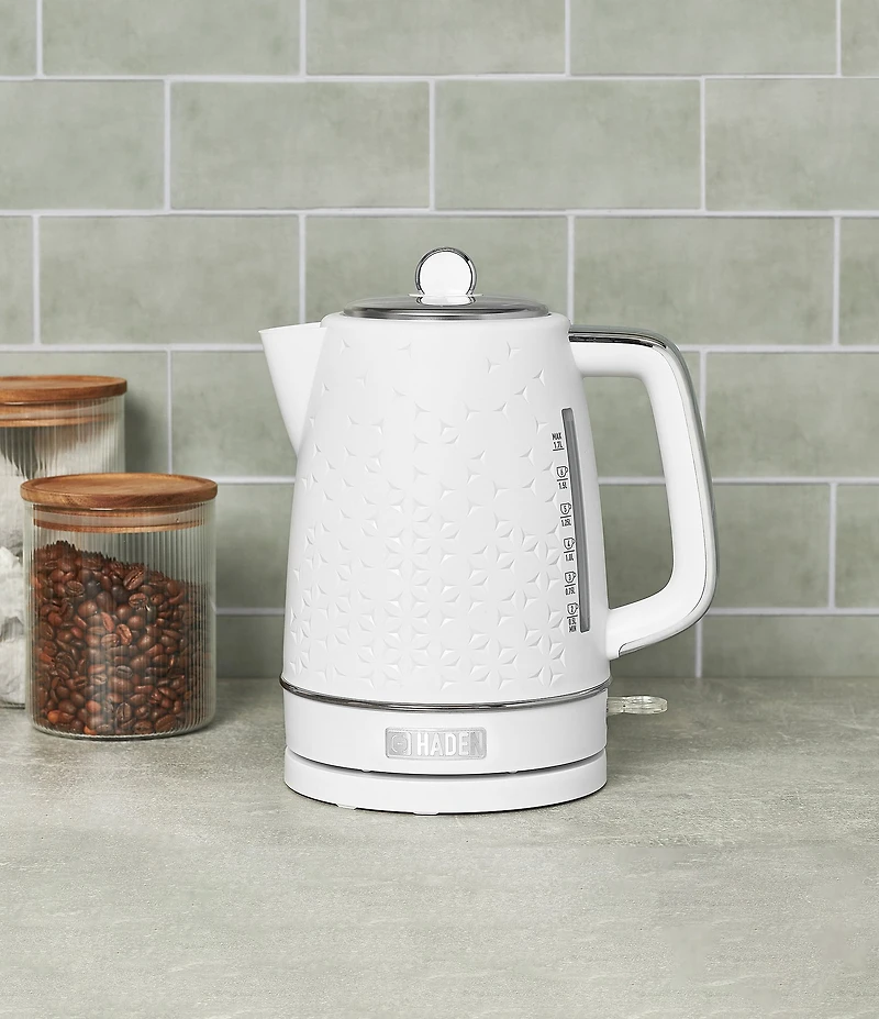 Haden Starbeck Kettle 1.7 Liter Textured PP/ABS Body, Cordless Electric Kettle with Auto Shut-Off and Boil-Dry