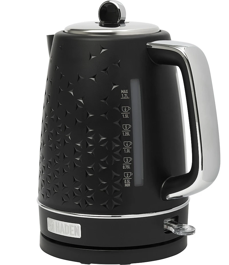 Haden Starbeck Kettle 1.7 Liter Textured PP/ABS Body, Cordless Electric Kettle with Auto Shut-Off and Boil-Dry