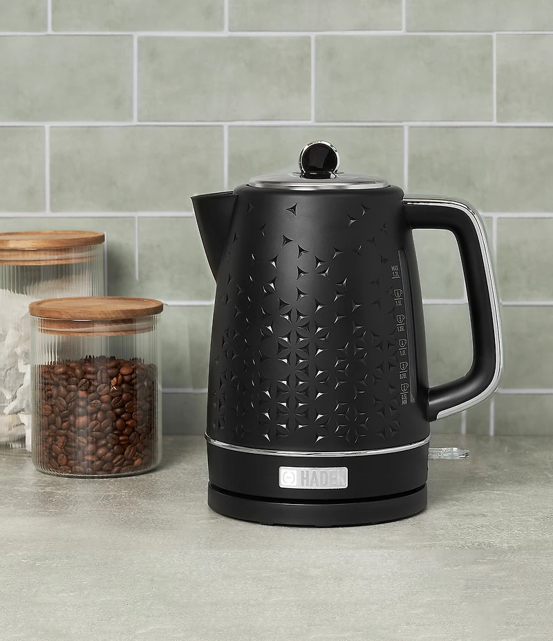 Haden Starbeck Kettle 1.7 Liter Textured PP/ABS Body, Cordless Electric Kettle with Auto Shut-Off and Boil-Dry