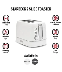 Haden Starbeck Starbeck 2 Slice Toaster Wide Slot with Removable Crumb Tray, Variable Browning Control, and Settings
