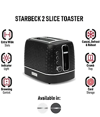 Haden Starbeck Starbeck 2 Slice Toaster Wide Slot with Removable Crumb Tray, Variable Browning Control, and Settings