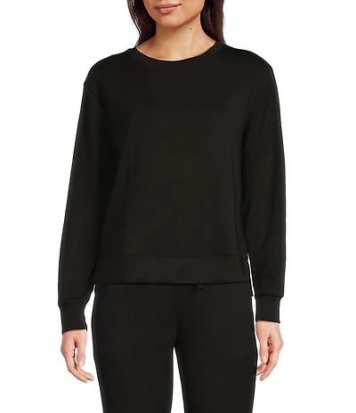 Half Moon By Modern Movement Long Sleeve Crew Neck Scuba Knit Coordinating Lounge Top
