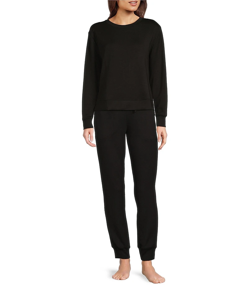 Half Moon By Modern Movement Long Sleeve Crew Neck Scuba Knit Coordinating Lounge Top