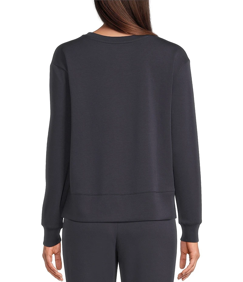 Half Moon By Modern Movement Long Sleeve Crew Neck Scuba Knit Coordinating Lounge Top